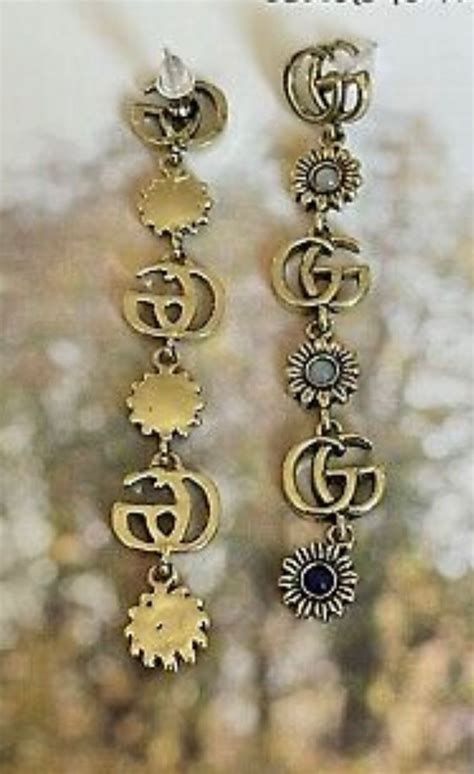 gucci flower earring|Gucci monogram earrings.